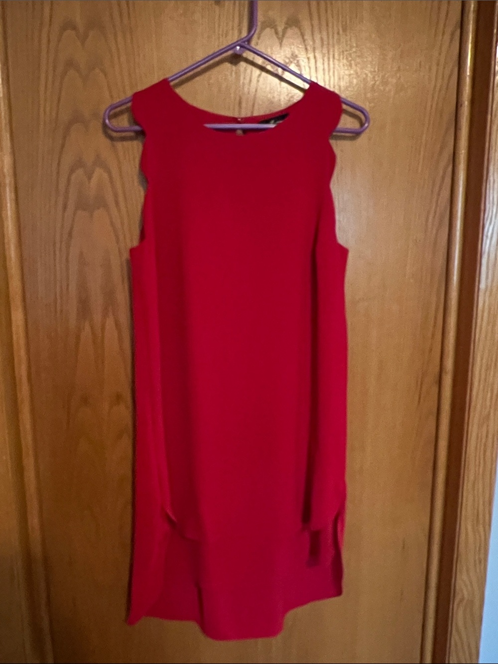 Red Sleeveless Monteau Shift Dress - Women